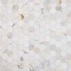 MSI Calacatta Gold 2" Hex Polished Marble Mosaic SMOT-CALAGOLD-2HEX